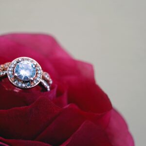 colored Solitaire Ring With Clear Gemstone